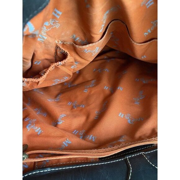 Mario Hernandez Leather Bag Shoulder Tan Black Tote Pockets  Check Pictures - Picture 11 of 16